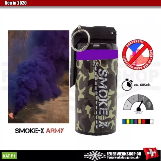 *Army* Bombe fumigène à bascule - Fumée violette de SMOKE-X