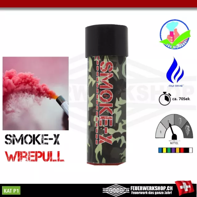 Grenade fumigène Paintball & Airsoft en rouge de SMOKE-X