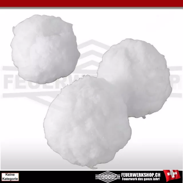 Artificial decorative absorbent cotton snowball set of 2