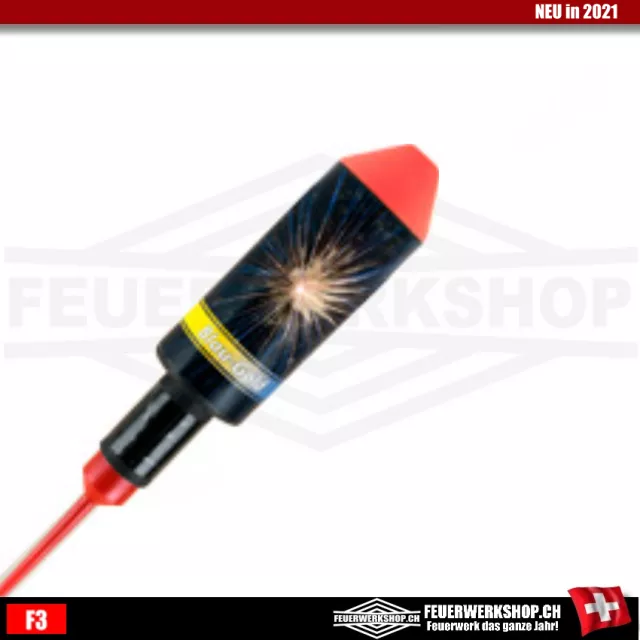 Feuerwerk Rakete Blau Gold von Zink