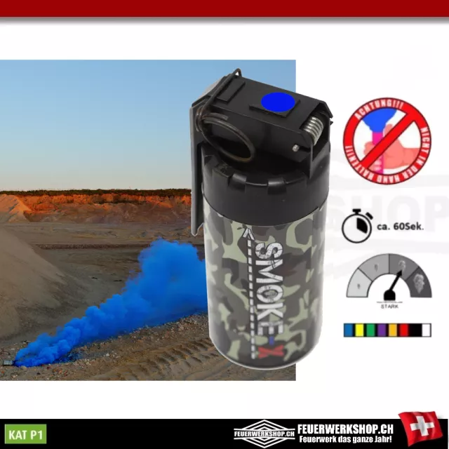 *Army* Smoke bomb with toggle lever - blue smoke from SMOKE-X