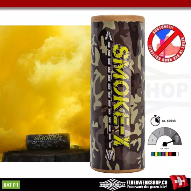 Bomba fumogena doppia XXL in giallo di SMOKE-X