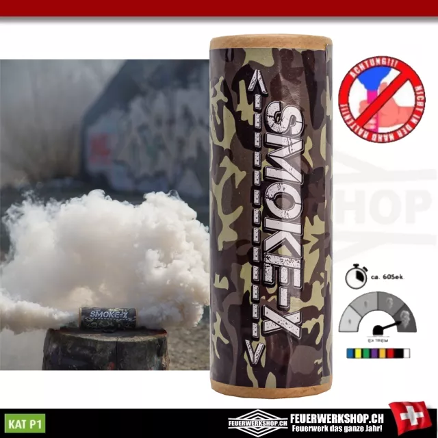 Double XXL Bombe fumigène en blanc de SMOKE-X