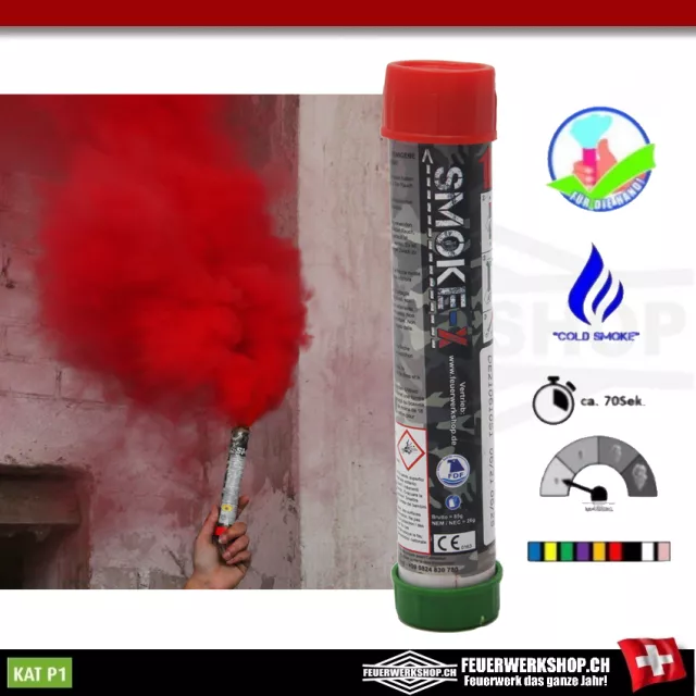 Torcia fumogena portatile di SMOKE-X rossa con superficie dattrito