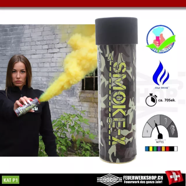 Granata fumogena Paintball e Airsoft in giallo di SMOKE-X