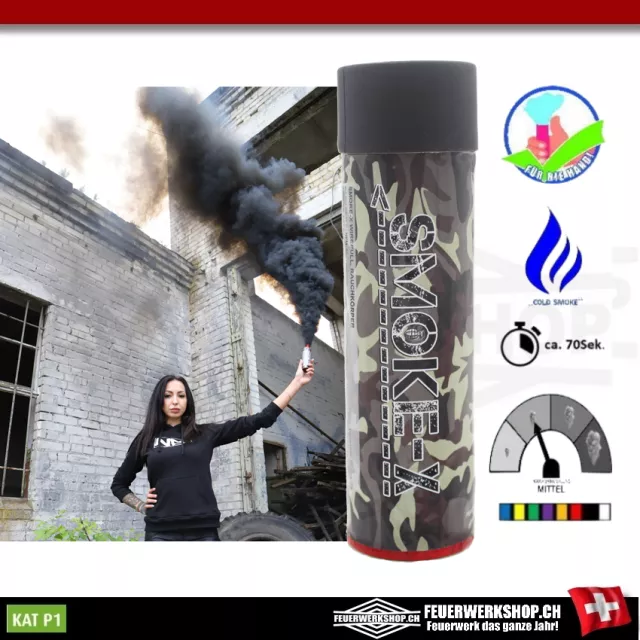 Grenade fumigène Paintball & Airsoft en noir de SMOKE-X