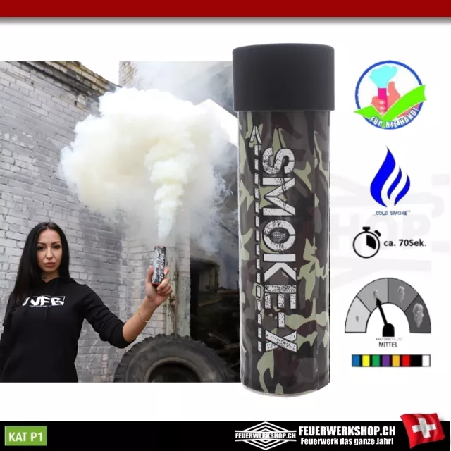 Grenade fumigène Paintball & Airsoft en blanc de SMOKE-X