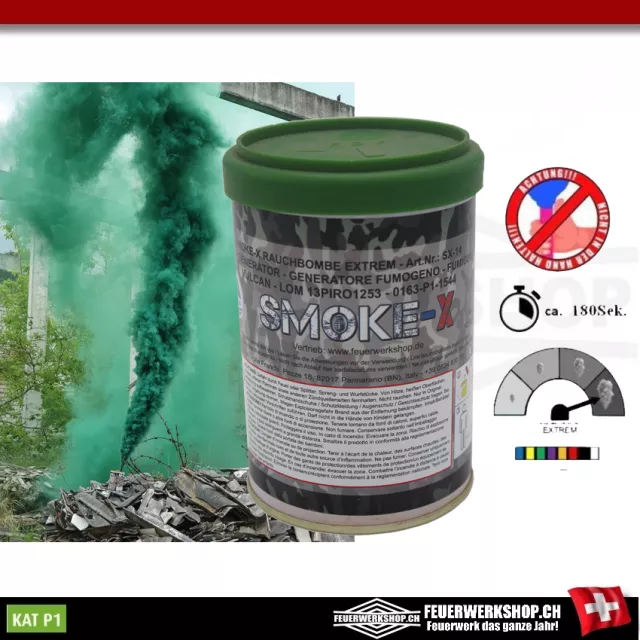 Fumogeno Extreme in verde di Smoke-X