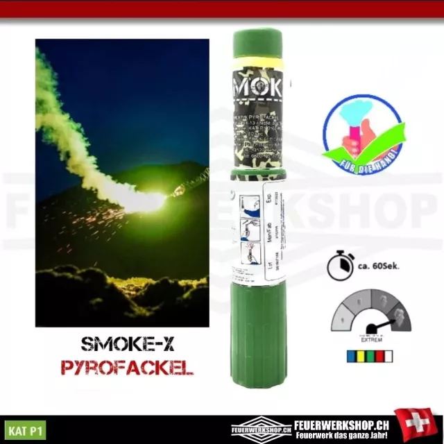 Faro di emergenza - Faro di segnalazione verde - Faro pirografico SMOKE-X