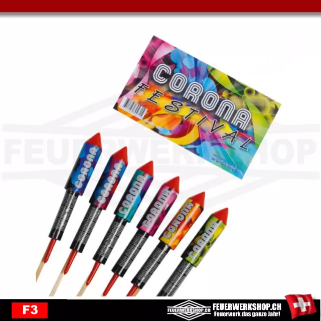 New Years Eve rockets Corona Festival set of 6