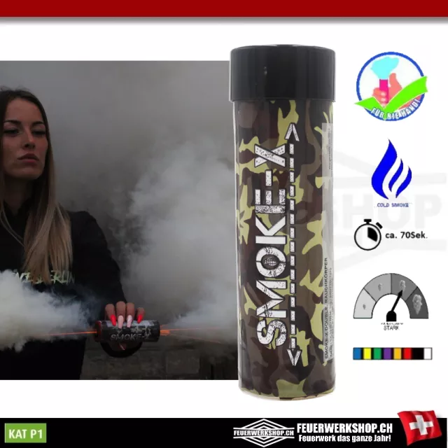 Smoke-X Double Bombe fumigène pour paintball / airsoft Blanc