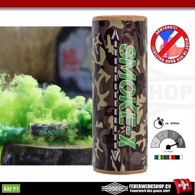 Bombe fumigène XXL à double effet en vert de SMOKE-X